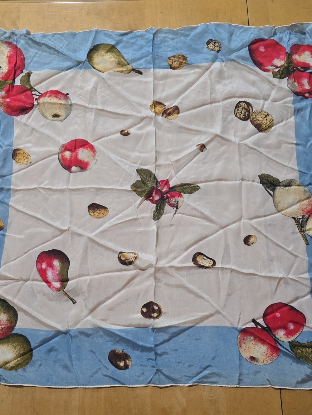 30x30 Square Silk Vintage Fruit And Nut Scarf